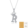 Women Fashion English Alphabet 925 Silver Necklace With Moissanite Inlay And Cross Chain