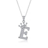 Women Fashion English Alphabet 925 Silver Necklace With Moissanite Inlay And Cross Chain