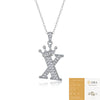 Women Fashion English Alphabet 925 Silver Necklace With Moissanite Inlay And Cross Chain