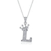 Women Fashion English Alphabet 925 Silver Necklace With Moissanite Inlay And Cross Chain
