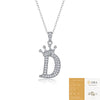 Women Fashion English Alphabet 925 Silver Necklace With Moissanite Inlay And Cross Chain