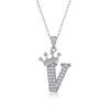 Women Fashion English Alphabet 925 Silver Necklace With Moissanite Inlay And Cross Chain