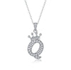 Women Fashion English Alphabet 925 Silver Necklace With Moissanite Inlay And Cross Chain