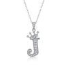 Women Fashion English Alphabet 925 Silver Necklace With Moissanite Inlay And Cross Chain