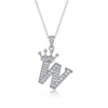 Women Fashion English Alphabet 925 Silver Necklace With Moissanite Inlay And Cross Chain