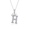 Women Fashion English Alphabet 925 Silver Necklace With Moissanite Inlay And Cross Chain