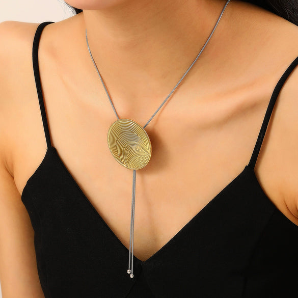 Women Fashion Geometric Stainless Steel Snake Bone Chain Necklace With Electroplating