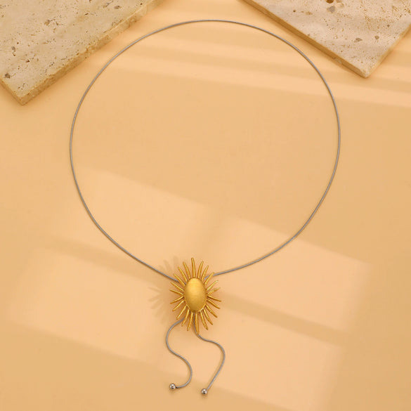 Women Fashion Geometric Stainless Steel Snake Bone Chain Necklace With Electroplating