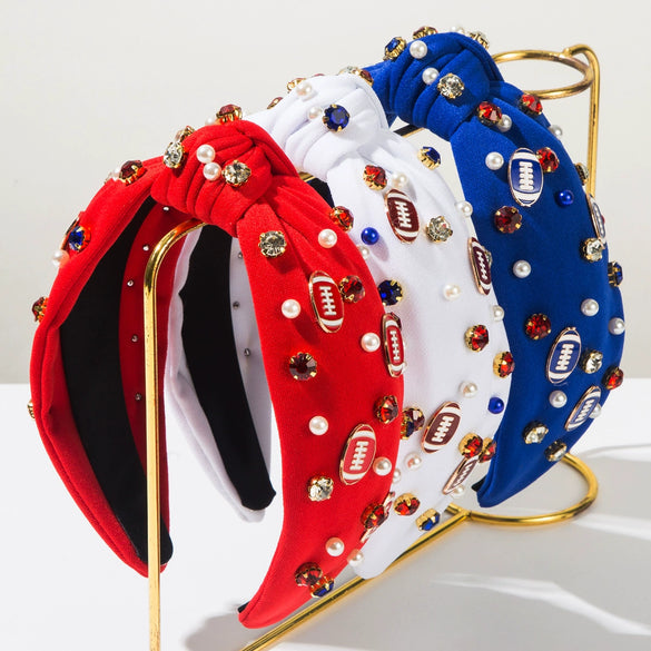 Women Fashion Pearl Widebrimmed Decorative Headband Set With Pearls