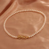 Women Freshwater Pearl Necklace Alloy Copper Beads Flower Buckle Electroplating Fashion Retro Design