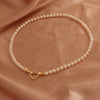 Women Freshwater Pearl Necklace Alloy Copper Beads Flower Buckle Electroplating Fashion Retro Design