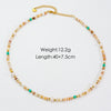 Women Handmade Natural Pearl Natural Stone Huangbei Crystal Stainless Steel Geometric Style Necklace With Electroplating