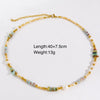 Women Handmade Natural Pearl Natural Stone Huangbei Crystal Stainless Steel Geometric Style Necklace With Electroplating
