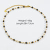 Women Handmade Natural Pearl Natural Stone Huangbei Crystal Stainless Steel Geometric Style Necklace With Electroplating
