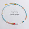 Women Handmade Natural Pearl Natural Stone Huangbei Crystal Stainless Steel Geometric Style Necklace With Electroplating