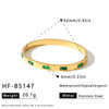 Women Heart Shaped Geometric Stainless Steel Bracelet With 18K Vacuum Plating White Shell Rhinestone And Natural Stone Inlay