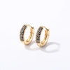 Women Light Luxury Round Cartoon Zircon Inlaid Copper Earrings Simple Style