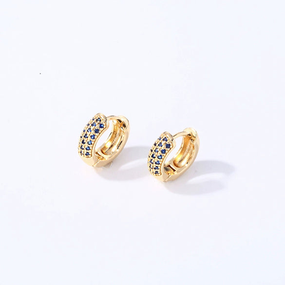 Women Light Luxury Round Cartoon Zircon Inlaid Copper Earrings Simple Style