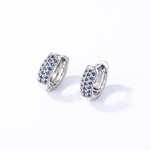 Women Light Luxury Round Cartoon Zircon Inlaid Copper Earrings Simple Style