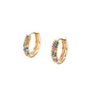 Women Light Luxury Round Cartoon Zircon Inlaid Copper Earrings Simple Style