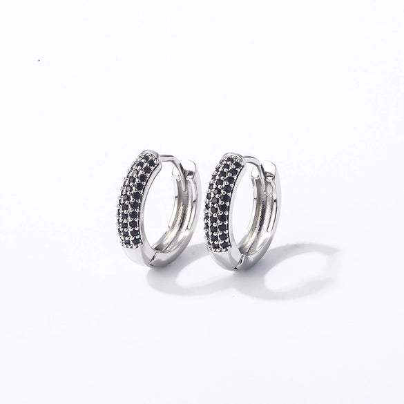 Women Light Luxury Round Cartoon Zircon Inlaid Copper Earrings Simple Style