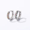 Women Light Luxury Round Cartoon Zircon Inlaid Copper Earrings Simple Style