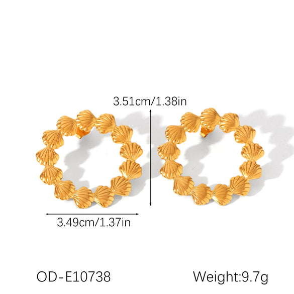 Women Marine Wind Stainless Steel Bracelet With Starfish Conch Shell Combination Vacuum Plating Manual