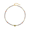 Women Natural Stone Pendant Necklace With Czech Beads Lapis Lazuli African Pine Red Agate Geometric Handmade
