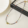 Women Natural Stone Pendant Necklace With Czech Beads Lapis Lazuli African Pine Red Agate Geometric Handmade