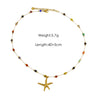 Women Necklace Stainless Steel Titanium Steel Natural Pearl Beaded Handmade Geometric Heart Shape Pendant