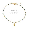 Women Necklace Stainless Steel Titanium Steel Natural Pearl Beaded Handmade Geometric Heart Shape Pendant