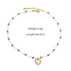 Women Necklace Stainless Steel Titanium Steel Natural Pearl Beaded Handmade Geometric Heart Shape Pendant