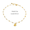 Women Necklace Stainless Steel Titanium Steel Natural Pearl Beaded Handmade Geometric Heart Shape Pendant