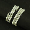 Women Pearl Handmade Geometric Threelayer Spiral Wide Bracelet