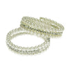 Women Pearl Handmade Geometric Threelayer Spiral Wide Bracelet