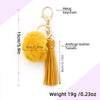 Women Pendant Fur Ball Leather Tassel Keychain Plush Accessories