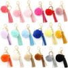Women Pendant Fur Ball Leather Tassel Keychain Plush Accessories