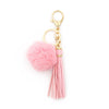 Women Pendant Fur Ball Leather Tassel Keychain Plush Accessories