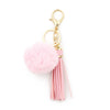Women Pendant Fur Ball Leather Tassel Keychain Plush Accessories