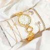 Women Quartz Watch Alloy Mesh Band Round Dial Stainless Steel Clasp Fashion Style