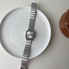 Women Quartz Watch Casual Stainless Steel Bamboo Strap Alloy Case Ordinary Glass Mirror
