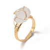 Women Retro Handmade Natural Citrine Geometric Ring With Irregular Rough Crystal Stone