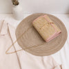 Women'S Straw Solid Color Vacation Square Flip Cover Square Bag