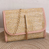 Women'S Straw Solid Color Vacation Square Flip Cover Square Bag