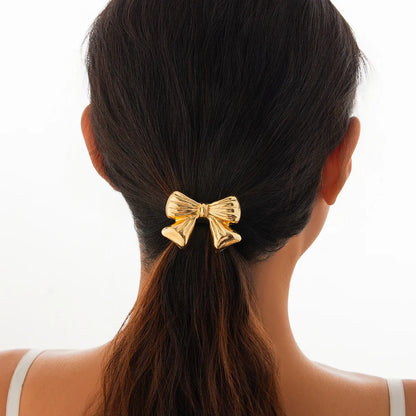 Women'S Basic Flower Imitation Pearl Alloy Hair Tie