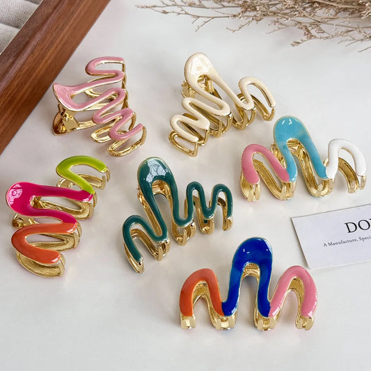 Women'S Basic Geometric Alloy Hair Claws