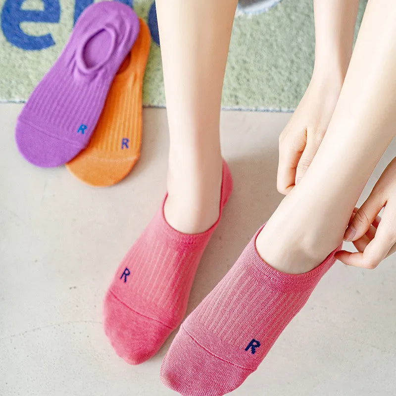 Women'S Basic Solid Color Cotton Ankle Socks A Pair