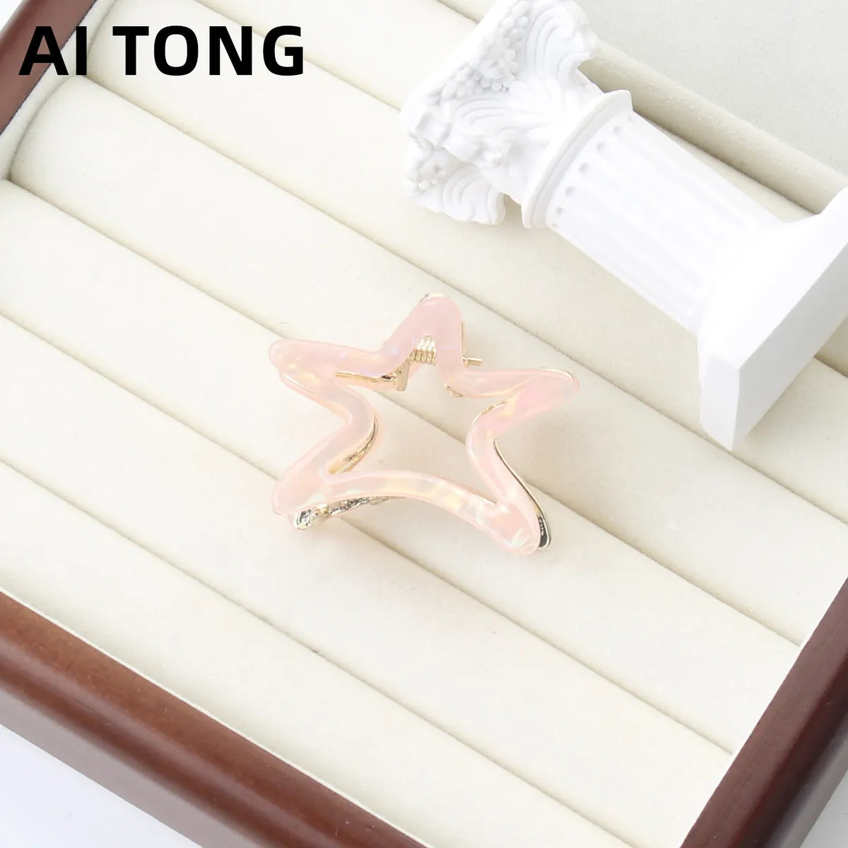 Women'S Basic Star Alloy Acetic Acid Sheets Hollow Out Hair Clip