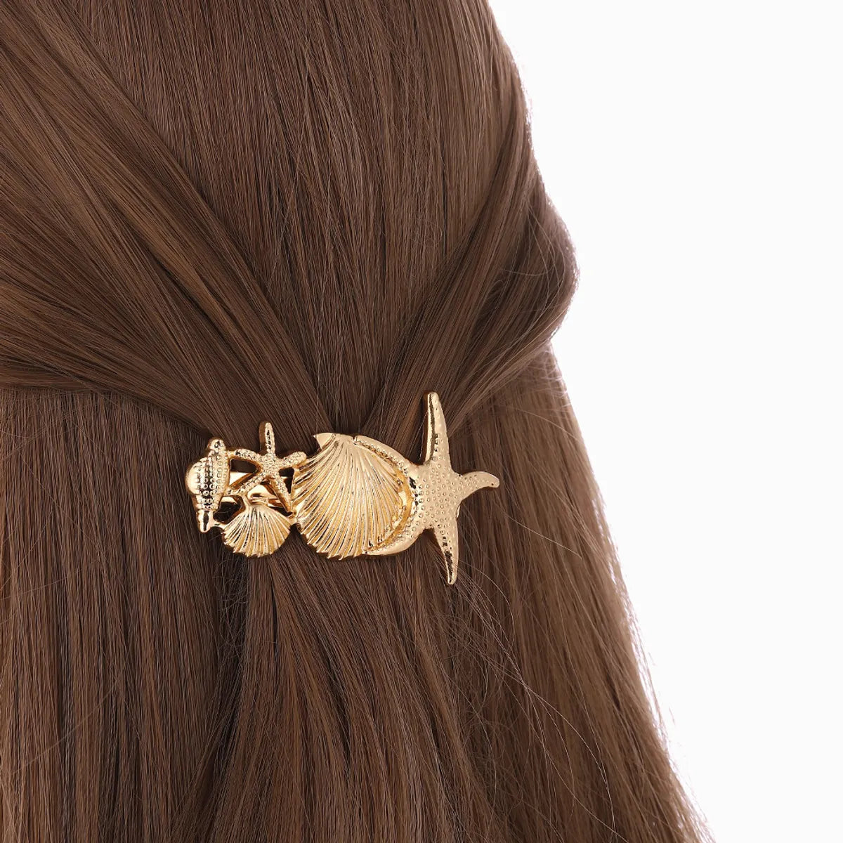 Women'S Beach Starfish Conch Shell Alloy Plating Hair Clip