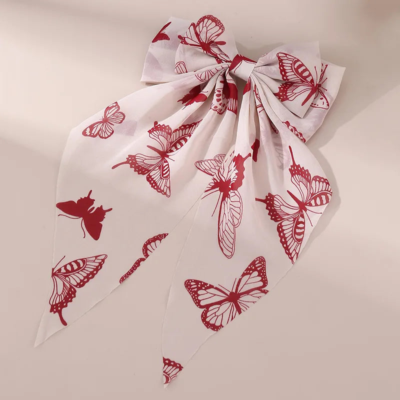 Women'S Beach Sweet Simple Style Butterfly Alloy Cloth Printing Hair Clip